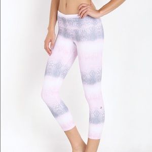 Strut This The Hudson Capri Leggings in Rose Pink Snake, OSFM